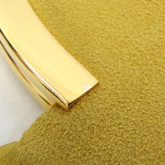 LOEWE Coin Case Anagram Yellow Swede Purse Ladies Gamaguchi Pleated - Picture 5 of 7